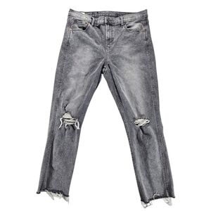 Gap Distressed vintage slim mid rise Gray Denim Jeans size 32/ 14R
